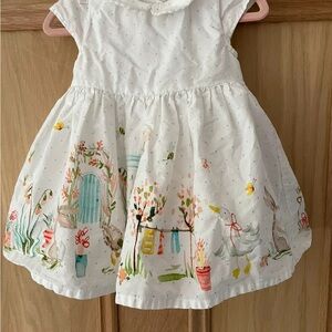 Next White Dress with Colorful Garden Print